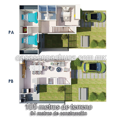 plano casas nuevas en venta con crédito infonavit en pachuca cerca cdmx y estado de méxico